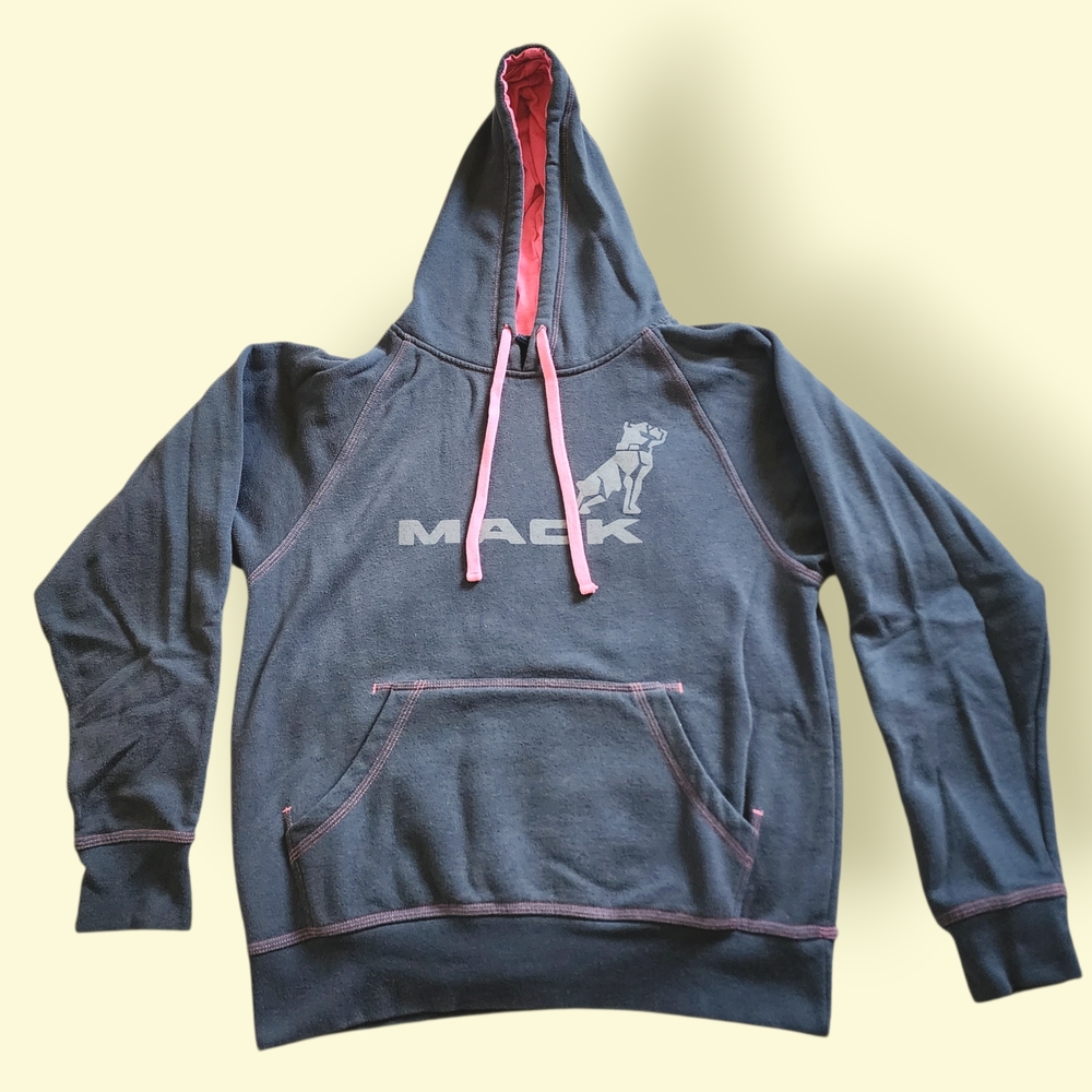 Mack Truck Gray Hoodie with Hot Pink Accents